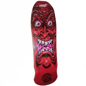 Santa Cruz Roskopp Face Reissue Skateboard Deck Red Angle View