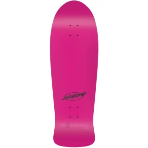 Top view of Santa Cruz Meek Slasher Reissue Skateboard Deck Hot Pink