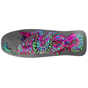 Horizontal view of Santa Cruz Kendall Snake Reissue Deck Blacklight
