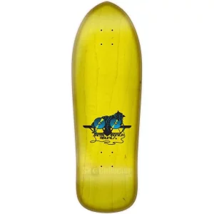 Top of Santa Cruz SMA Natas Kitten Reissue Deck Yellow Sunburst