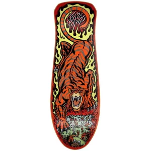 Graphics right way up on Santa Cruz Salba Tiger Reissue Deck Orange