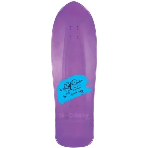 Top of Santa Cruz Natas Evil Cat Reissue Deck Purple Candy Metallic