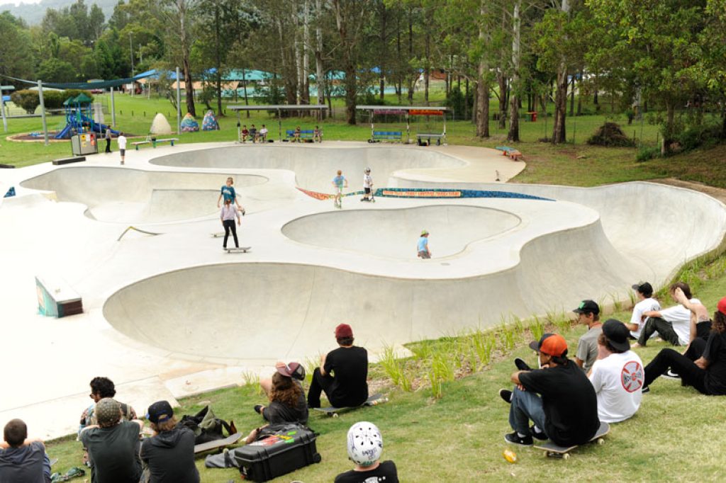 Got rained out here, but made it back to skate the new Nimbin park